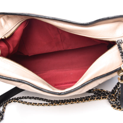 Chanel Aged Calfskin Quilted Large Gabrielle Hobo Beige Black 5 of 19
