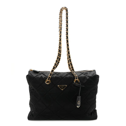 Prada Re-Nylon Stitched Re-Edition 1995 Chaine Medium Tote Bag Black 1 of 9