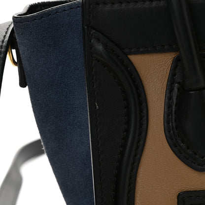 Celine Calfskin Suede Nano Tri-Color Luggage Sand 11 of 12