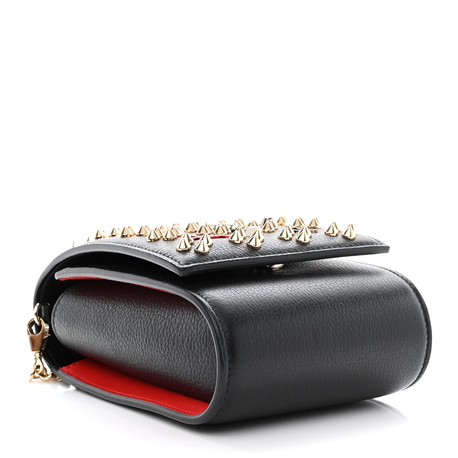Christian Louboutin Calfskin Spikes Loubinthesky Paloma Crossbody Phone Case Black Multicolor 4 of 10