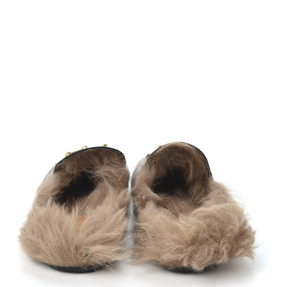 Gucci Calfskin Fur Womens Princetown Slippers 36.5 Black 6 of 8