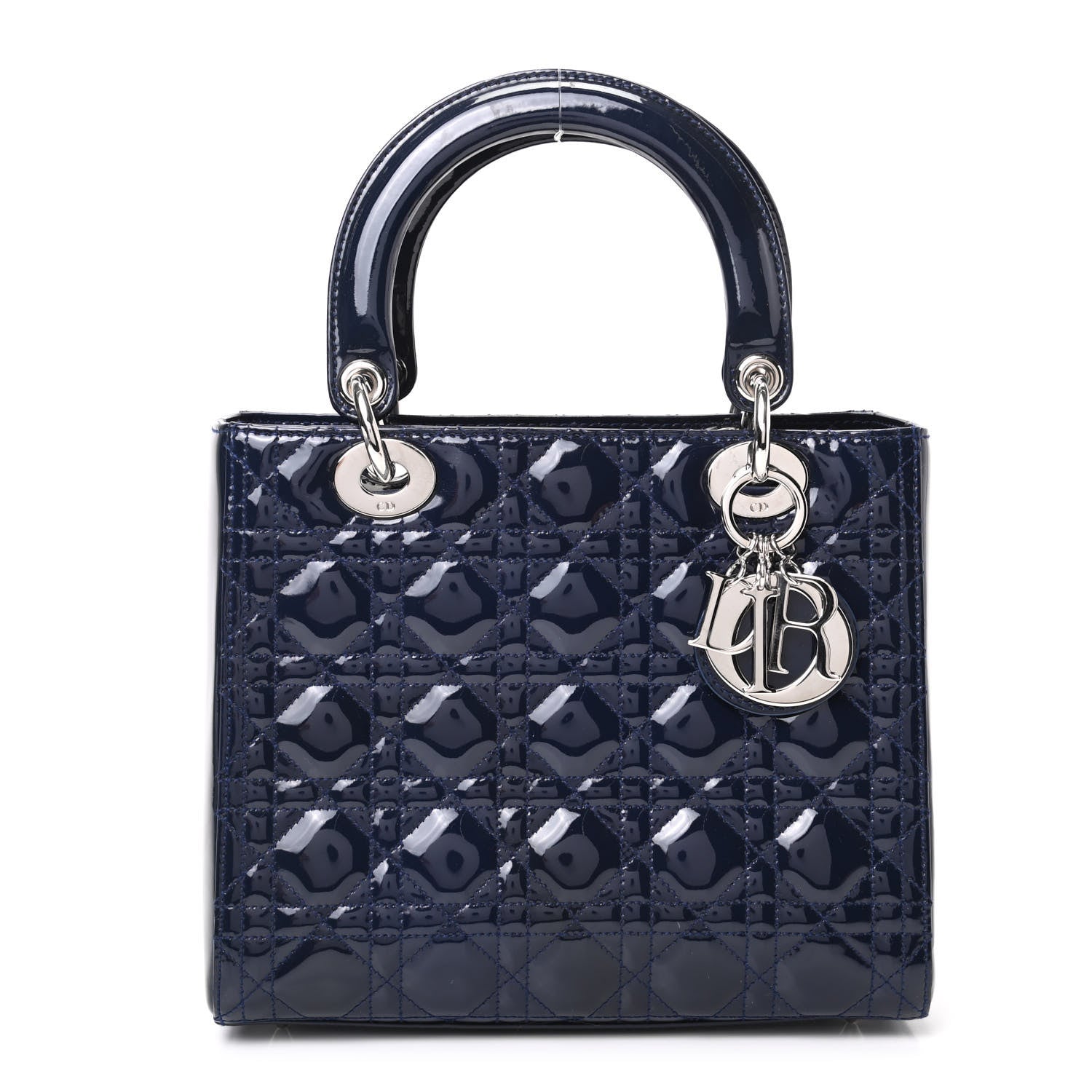 Christian Dior Patent Cannage Medium Lady Dior Navy Blue 1 of 9