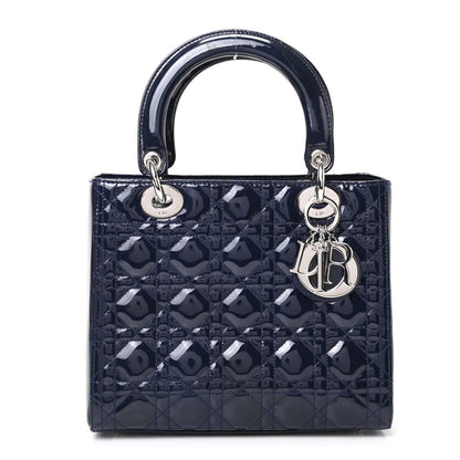 Christian Dior Patent Cannage Medium Lady Dior Navy Blue 1 of 9