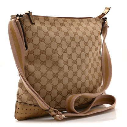 Gucci Monogram Calfskin Perforated Medium Flat Messenger Bag Pink 3 of 13