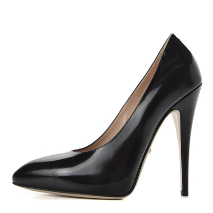 Gucci Polished Calfskin Regent Pumps 36.5 Black 1 of 11