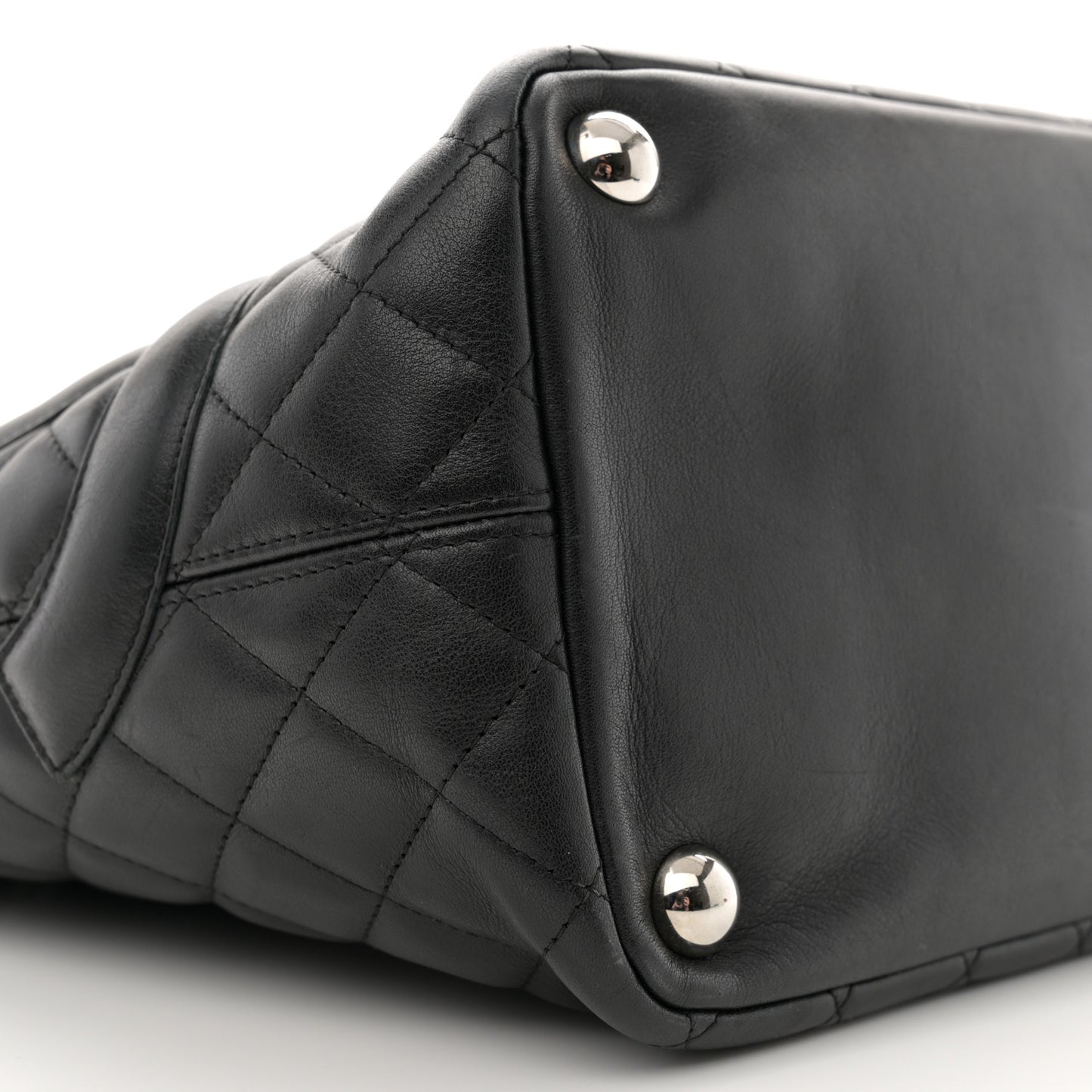 Calfskin Quilted Large Cambon Tote Black