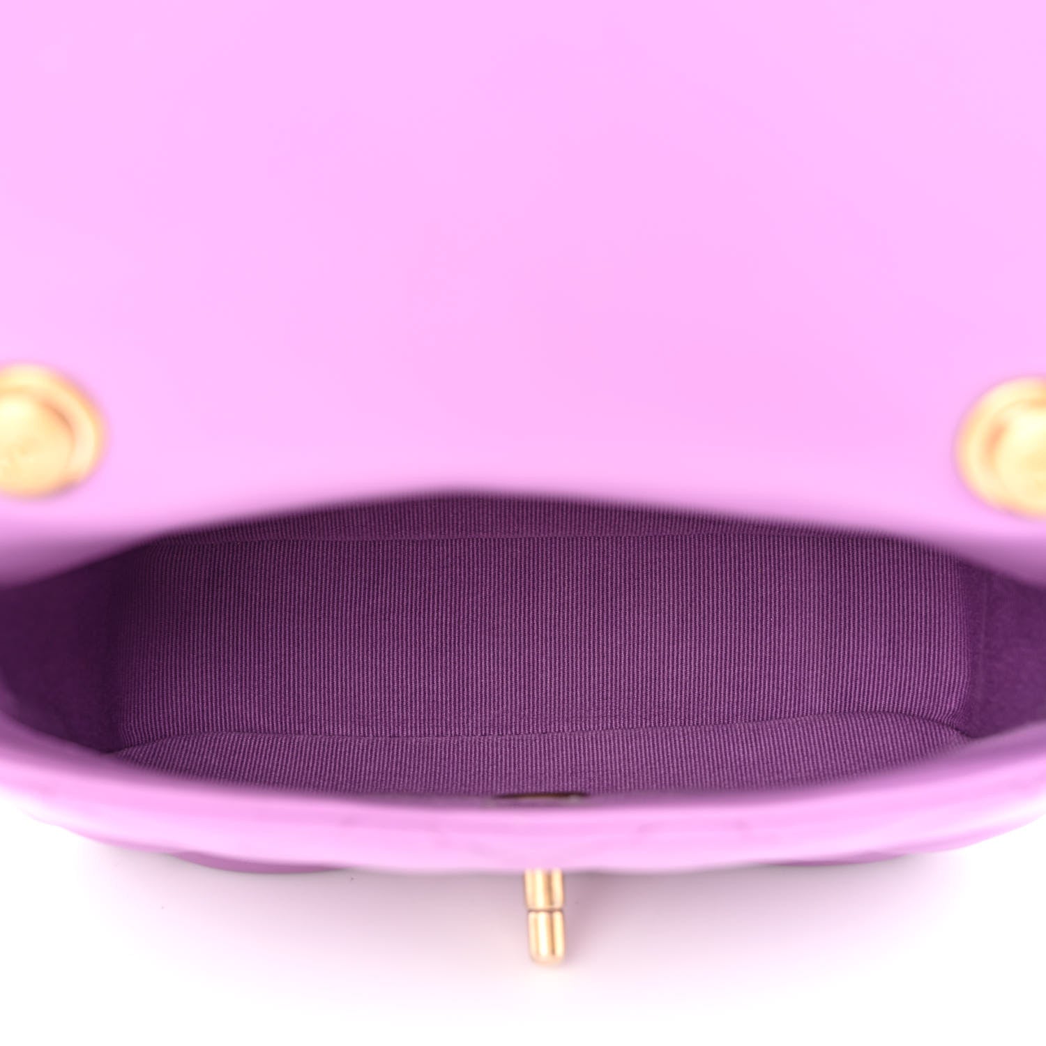 Chanel Lambskin Quilted Mini Lacquered Chain Flap Purple 5 of 10