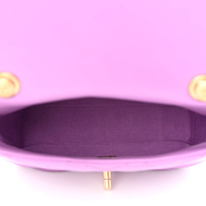 Chanel Lambskin Quilted Mini Lacquered Chain Flap Purple 5 of 10