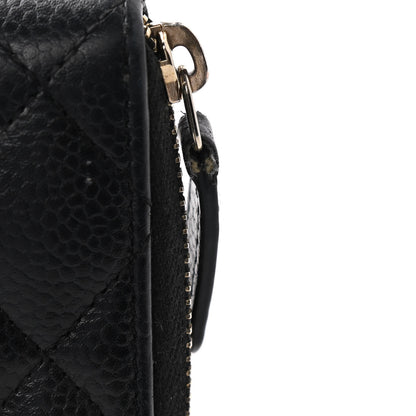Chanel Caviar Quilted Medium Zip Around Wallet Black 12 of 13