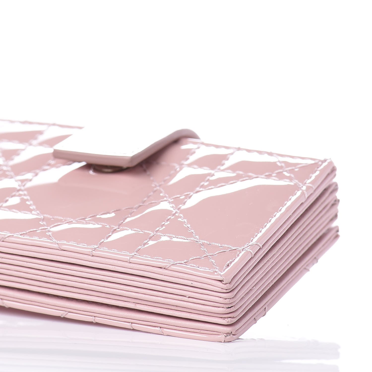 Christian Dior Patent Cannage Lady Dior 5-Gusset Card Holder Rose Clair 8 of 8