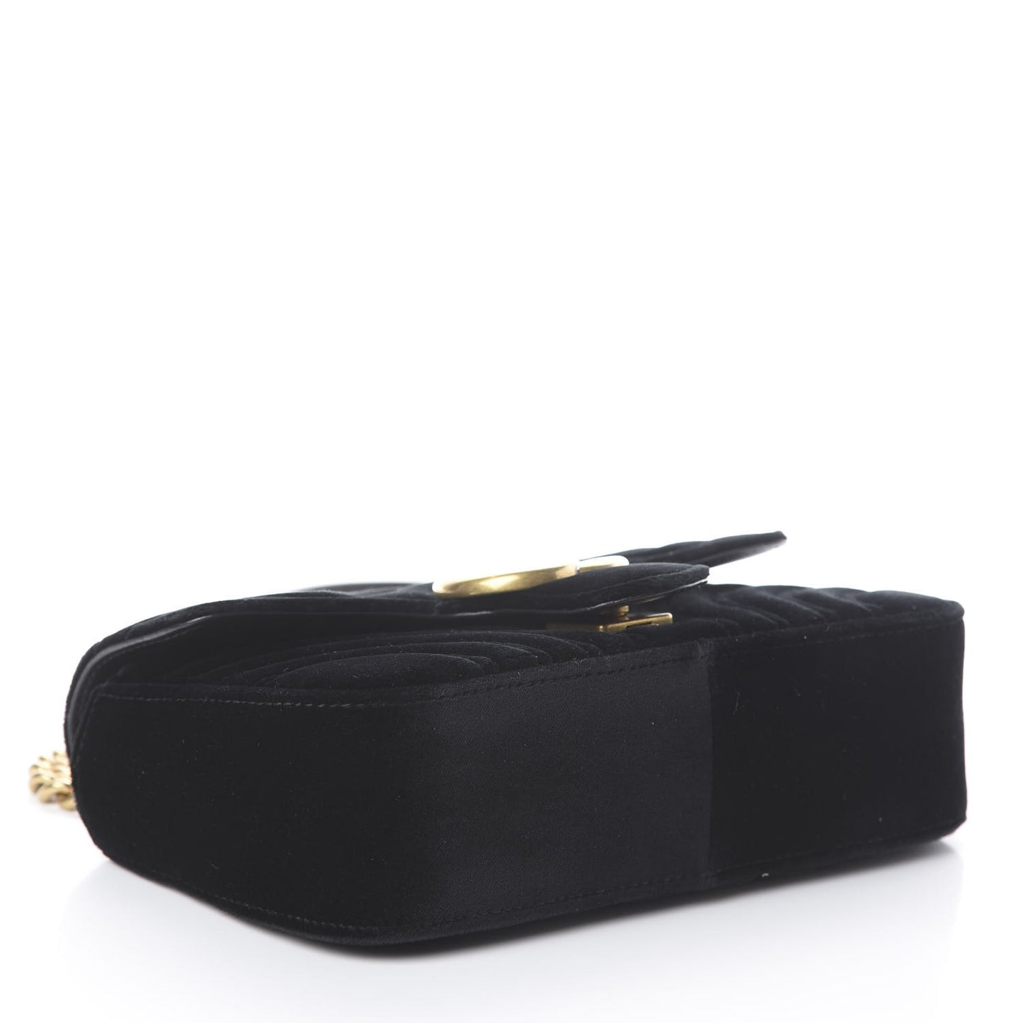 Velvet Matelasse Mini GG Marmont Shoulder Bag Black