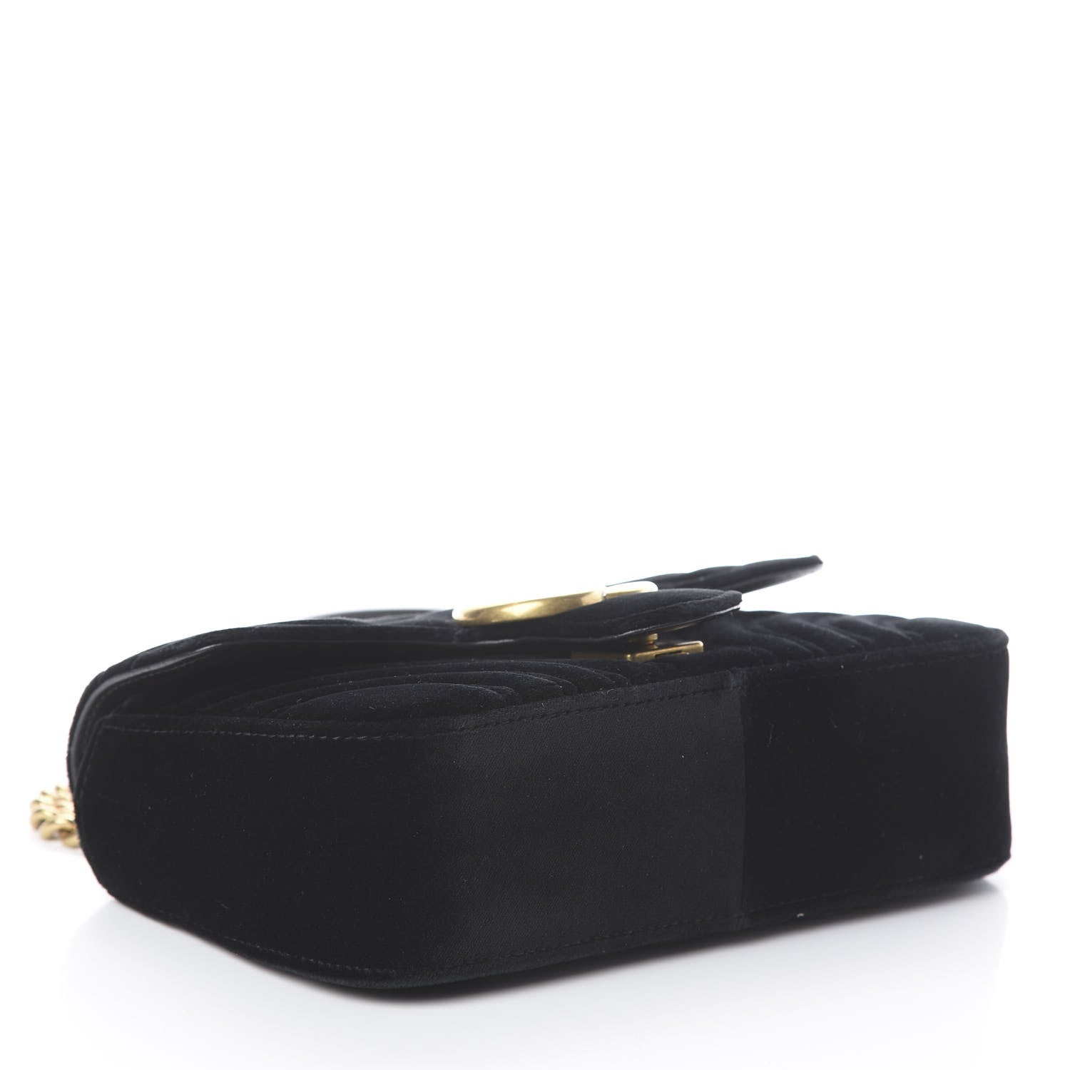 Gucci Velvet Matelasse Mini GG Marmont Shoulder Bag Black 3 of 7