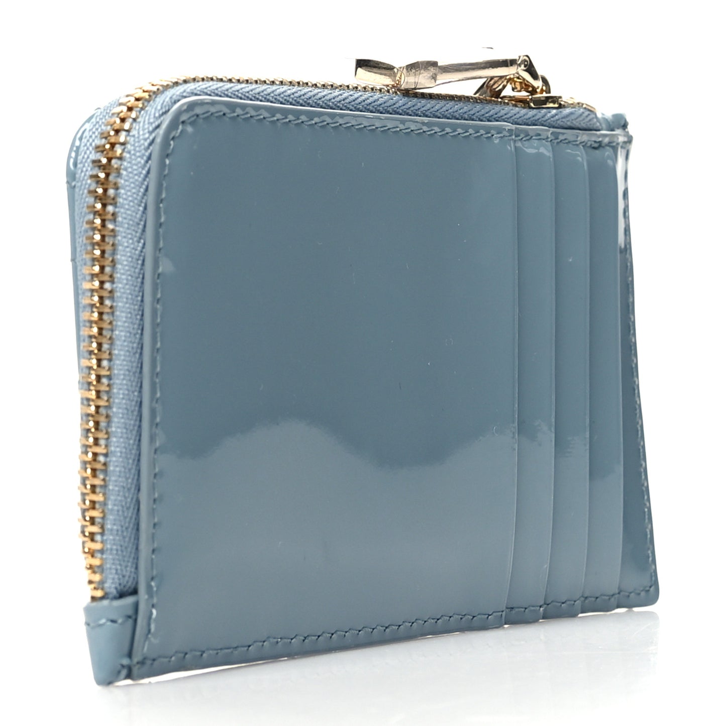 Patent Cannage Lady Dior Card Holder Cloud Blue