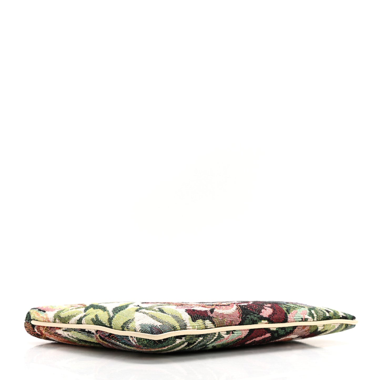 Jacquard Floral Medium Vlogo Zip Pouch White Multicolor