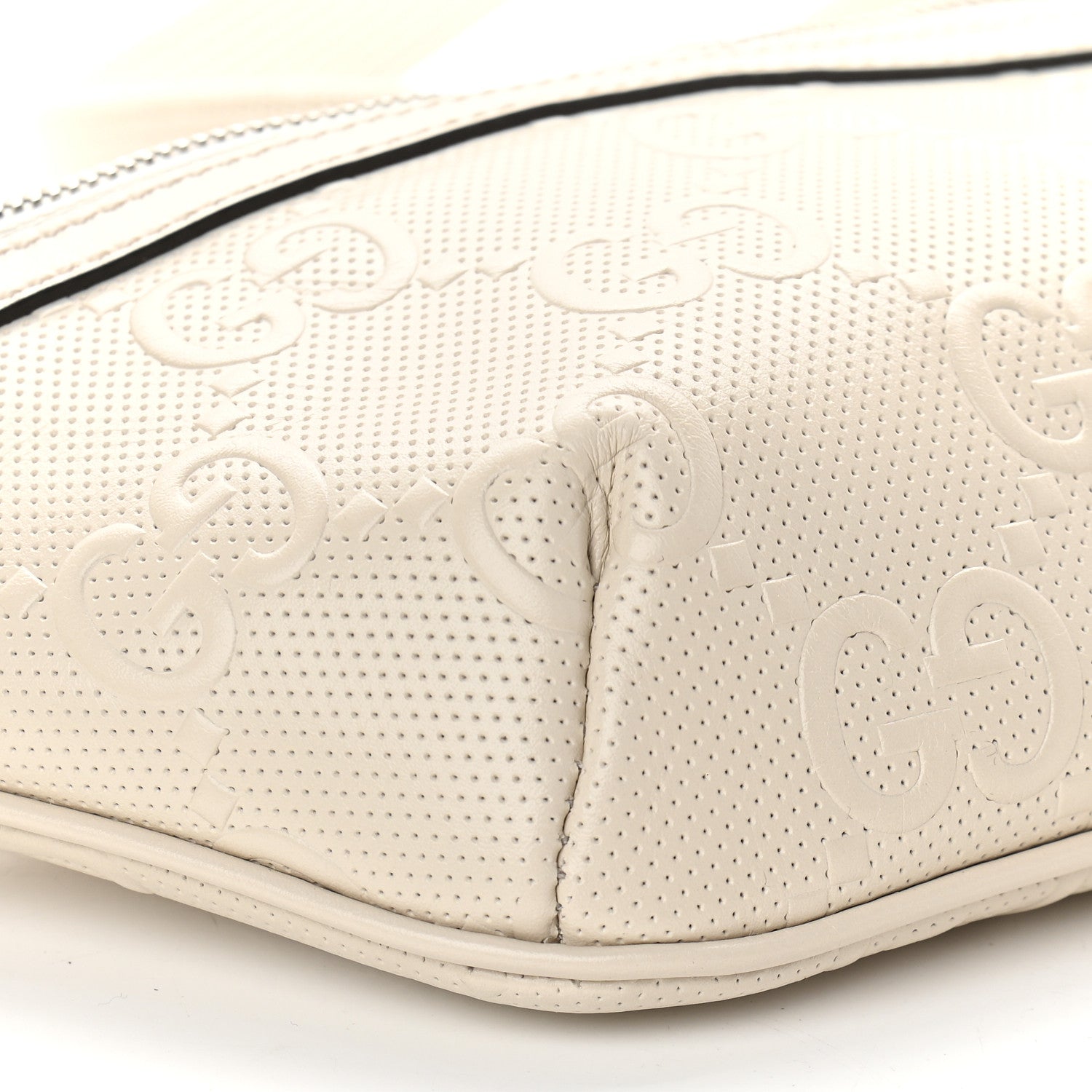 Gucci Calfskin GG Tennis Embossed Belt Bag Mystic White 7 of 8