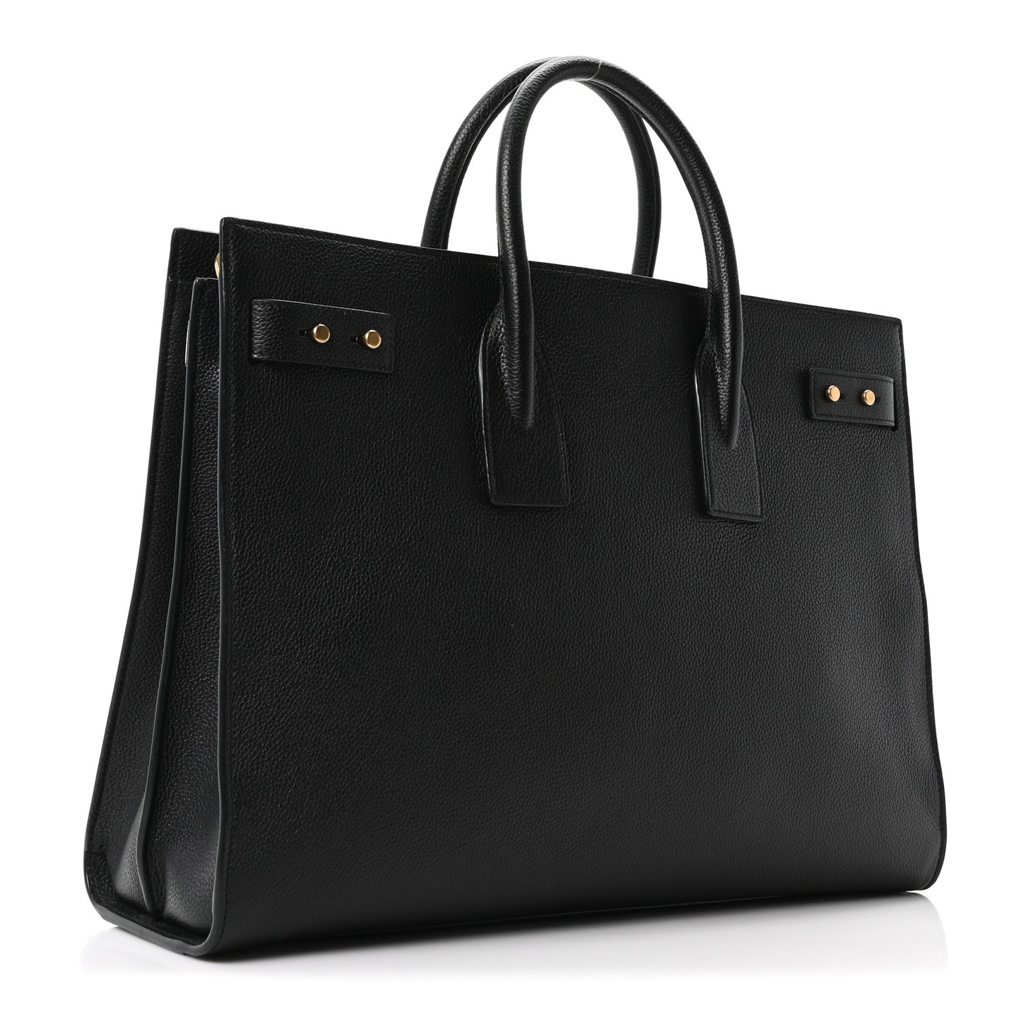 Grained Calfskin Large Thin Sac De Jour Black
