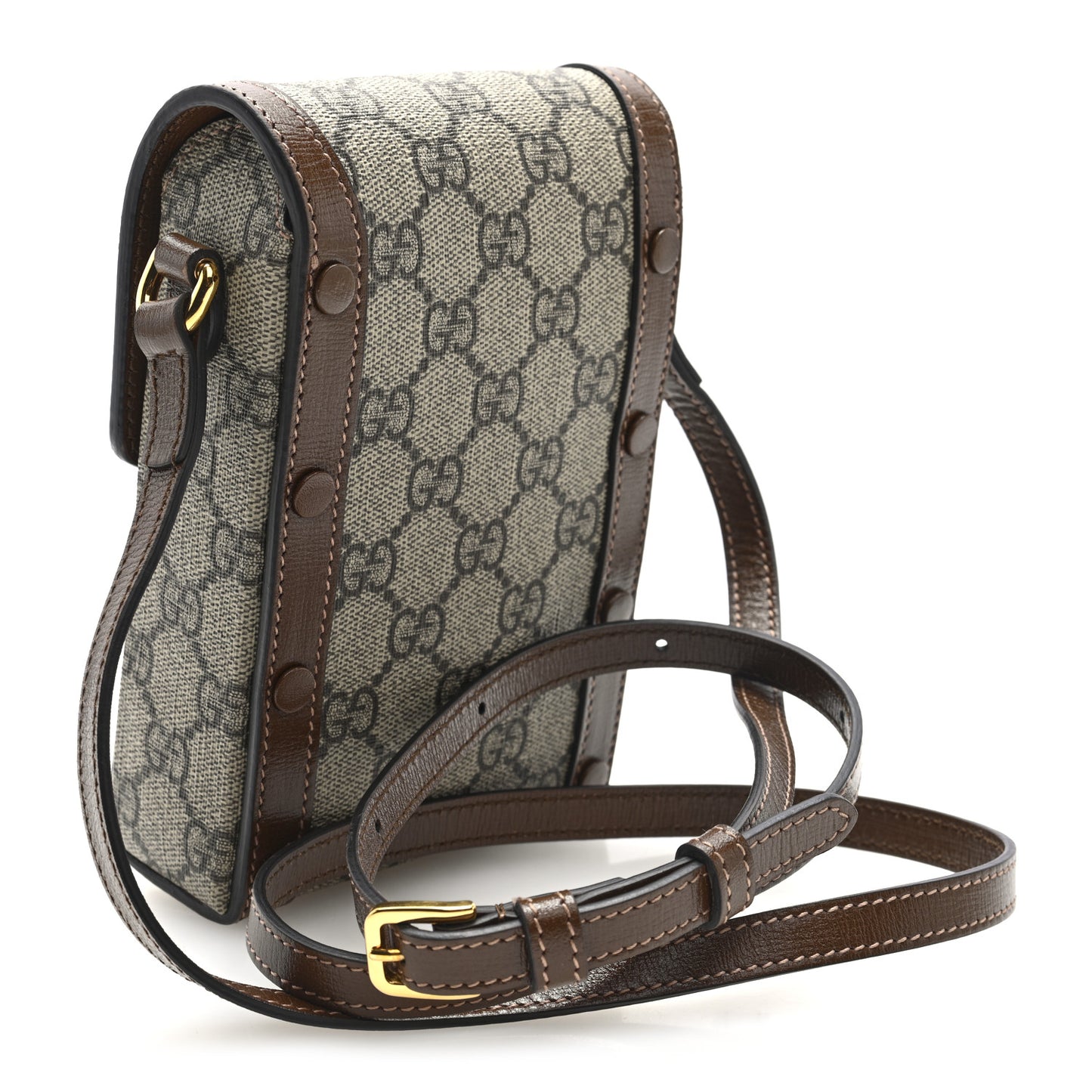 GG Supreme Monogram Mini Horsebit 1955 Crossbody Bag Beige Brown Sugar