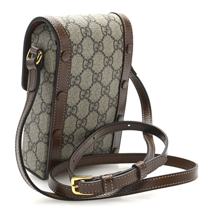 Gucci GG Supreme Monogram Mini Horsebit 1955 Crossbody Bag Beige Brown Sugar 3 of 11