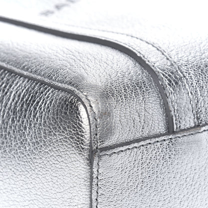 Balenciaga Metallic Goatskin Logo XXS Everyday Tote Argent Black 10 of 16