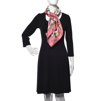 Gucci Silk Flora Infinity Chrissy Square Scarf Pink 2 of 5
