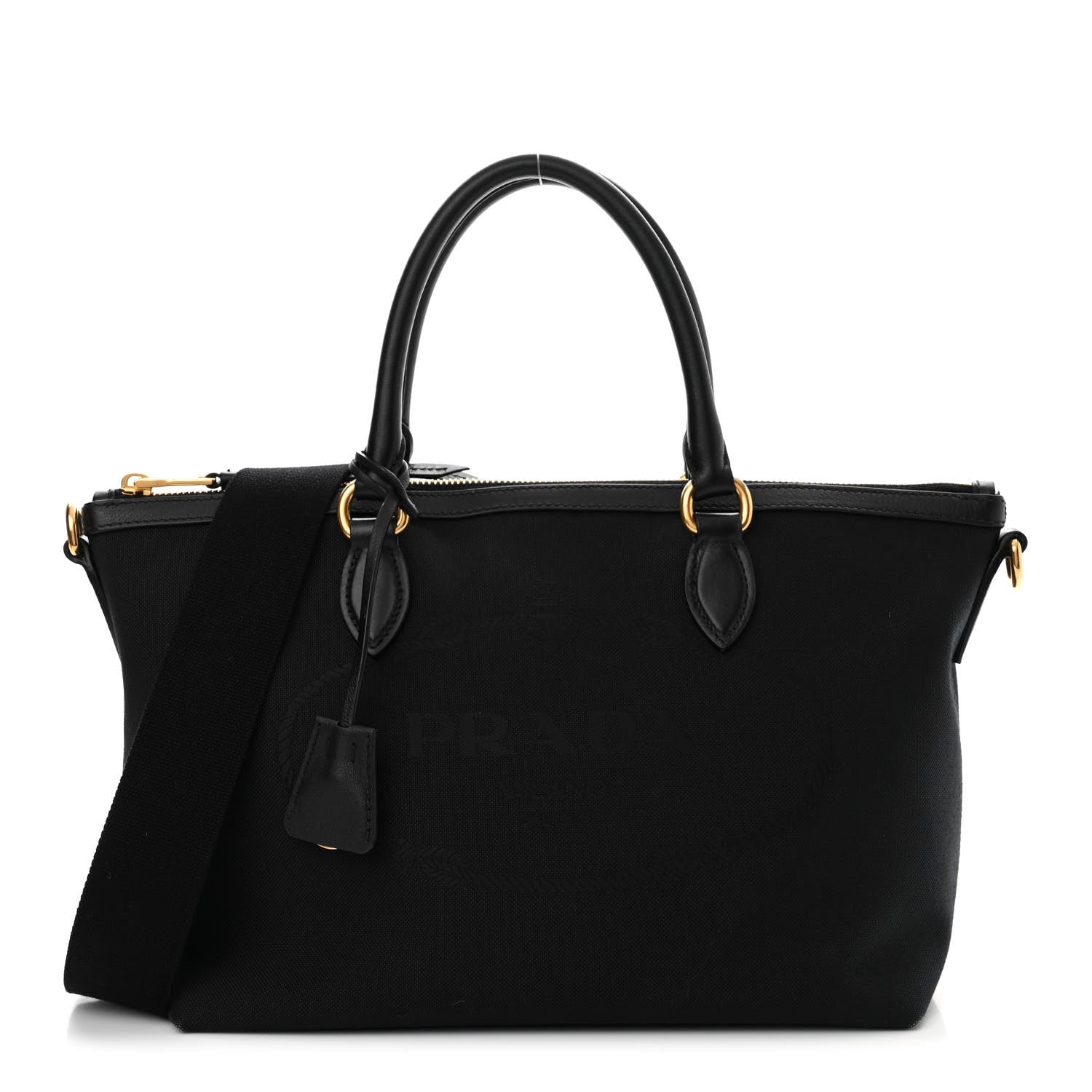 Prada Jacquard Logo Tote Black 1 of 10