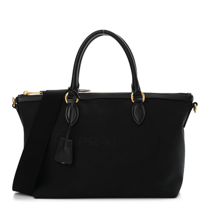 Prada Jacquard Logo Tote Black 1 of 10