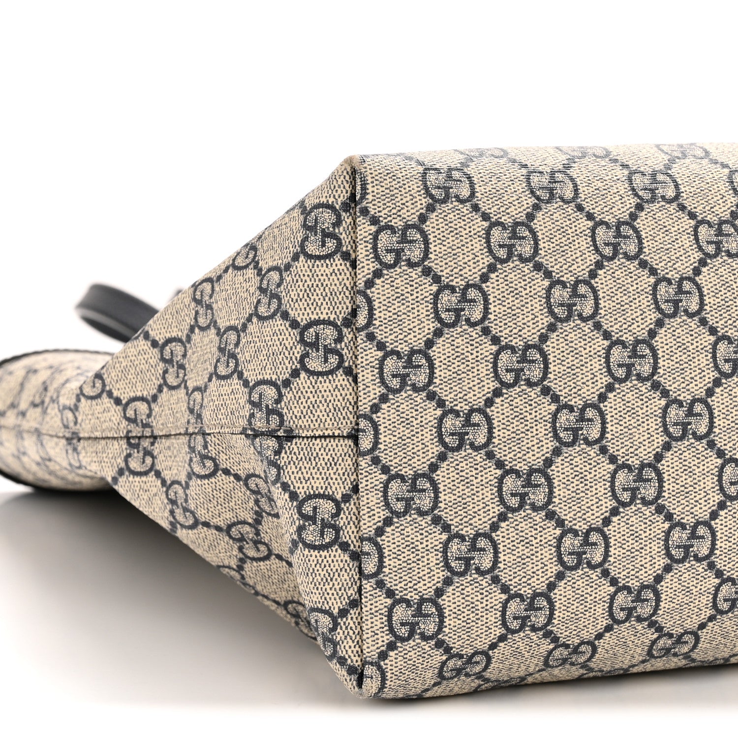 Gucci GG Supreme Monogram Textured Calfskin Web Medium Ophidia Shopping Tote Beige Blue 9 of 15