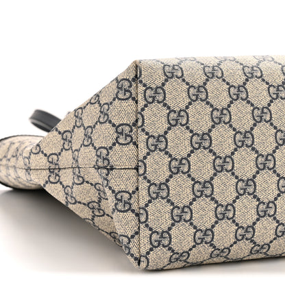 Gucci GG Supreme Monogram Textured Calfskin Web Medium Ophidia Shopping Tote Beige Blue 9 of 15