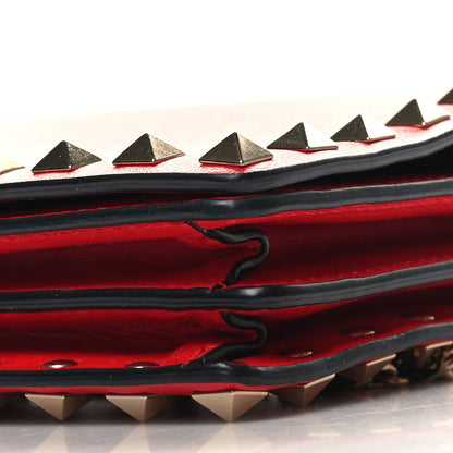 Valentino Garavani Vitello Rockstud Wallet On Chain Rouge Pur 10 of 11