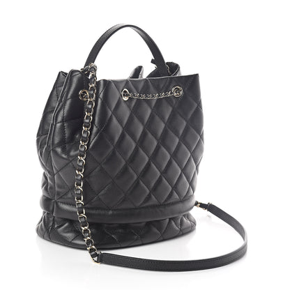 Chanel Caviar Quilted Large Rolled Up Bucket Drawstring Bag Black 3 of 10