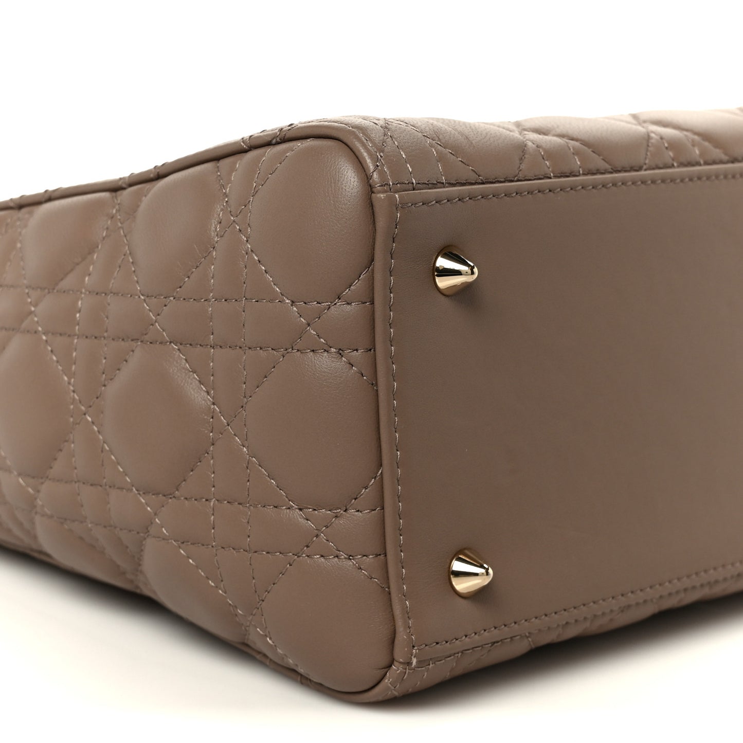 Lambskin Cannage Medium Lady Dior Warm Taupe