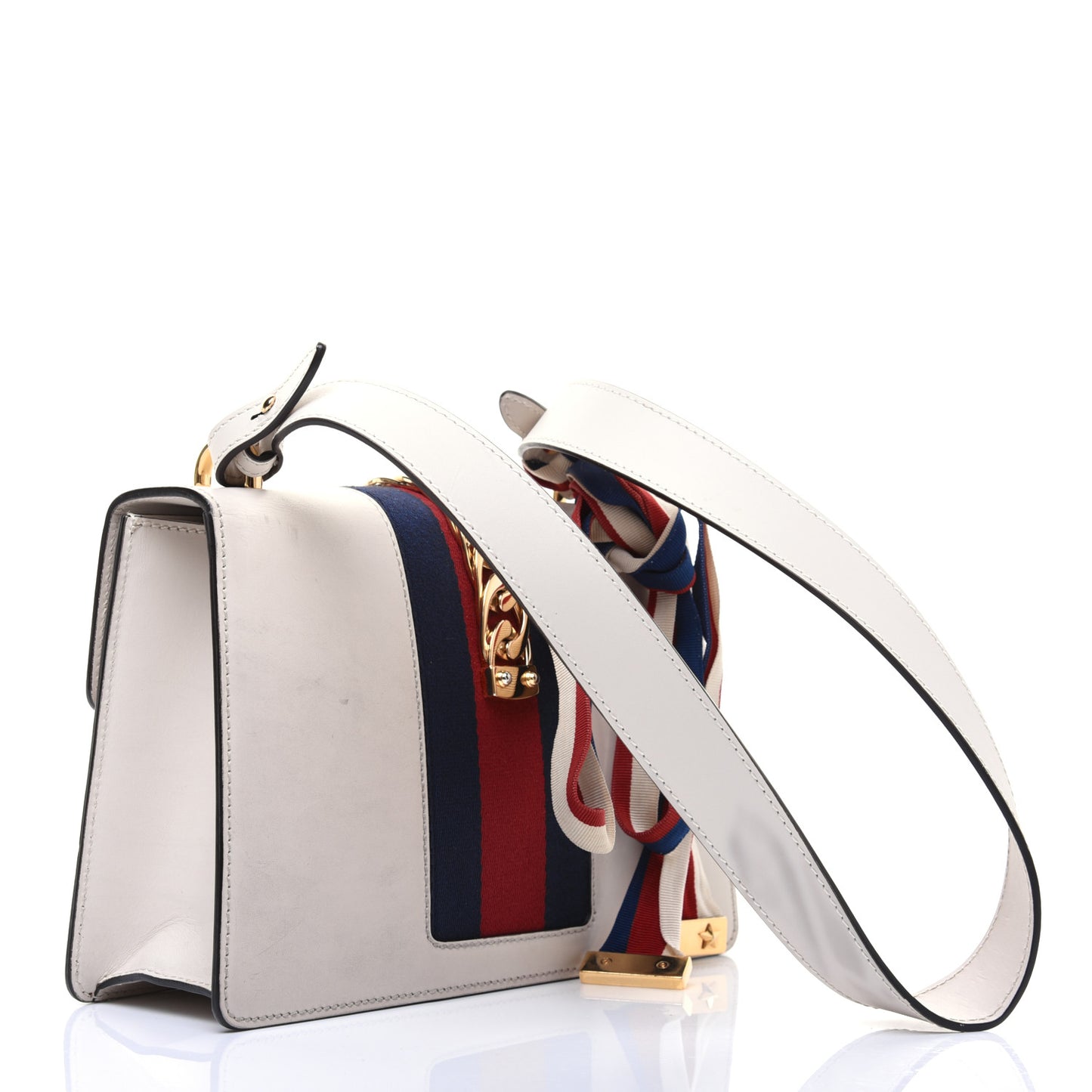 Calfskin Small Sylvie Shoulder Bag Off White