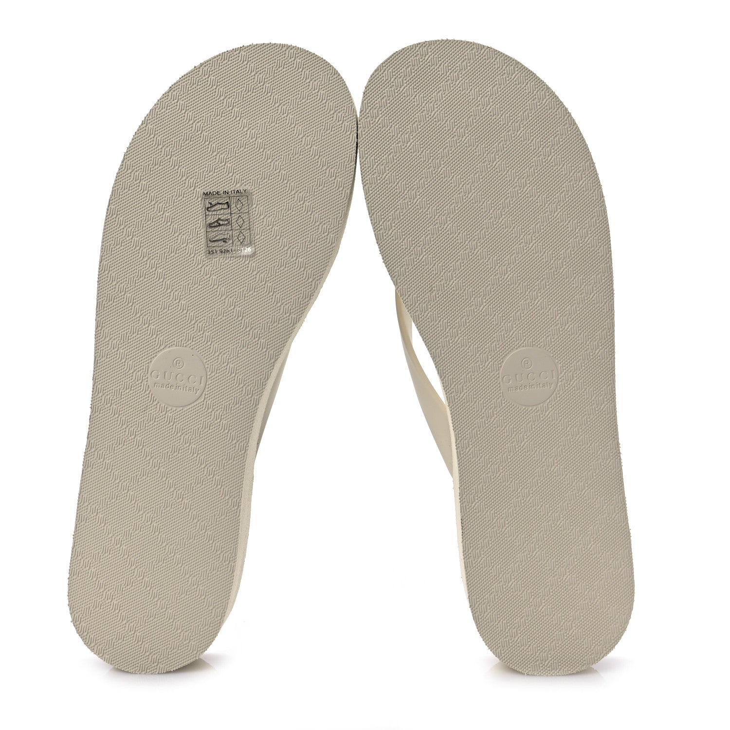 Gucci Rubber Chevron Womens Thong Sandals 38 White 9 of 16