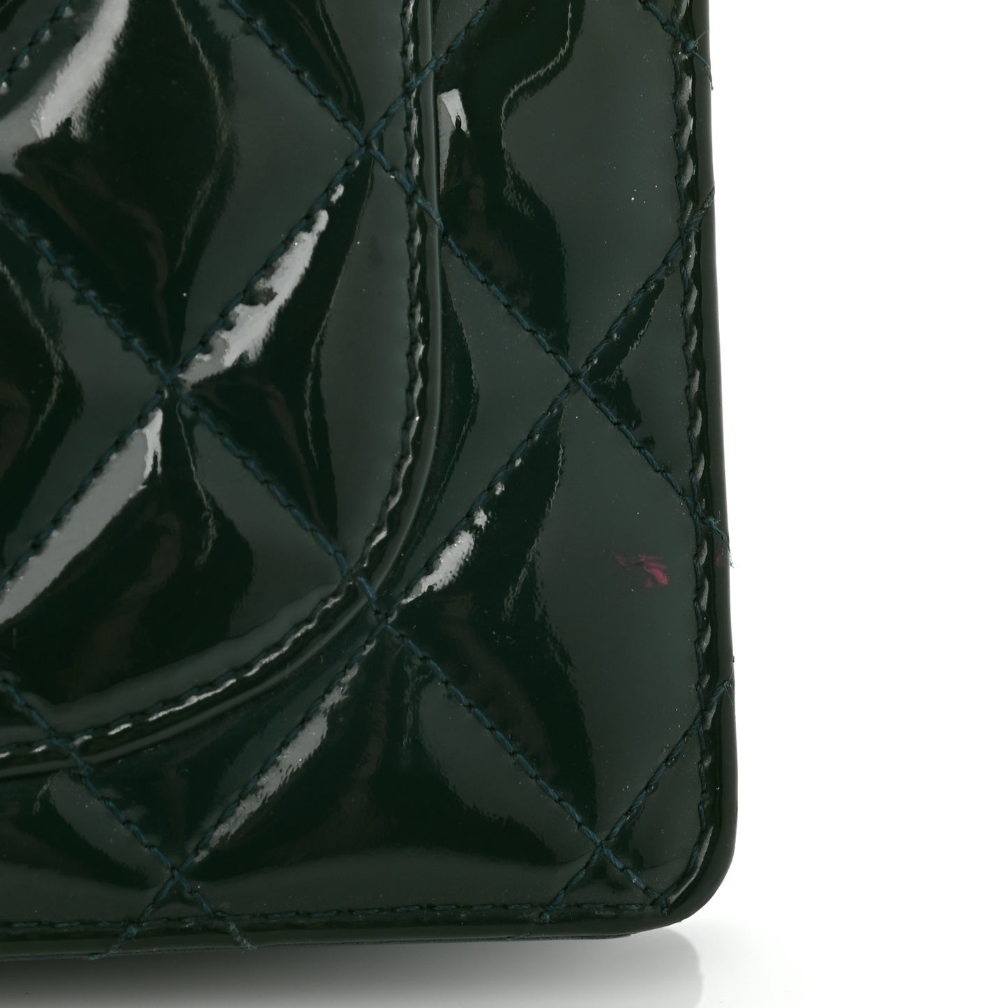Patent Calfskin Quilted Yen Wallet Blue