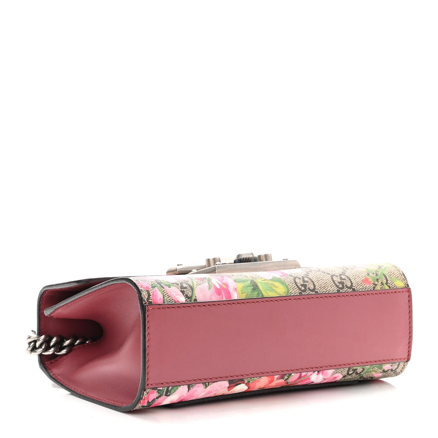 GG Supreme Monogram Blooms Small Padlock Shoulder Bag Beige Multicolor Dry Rose