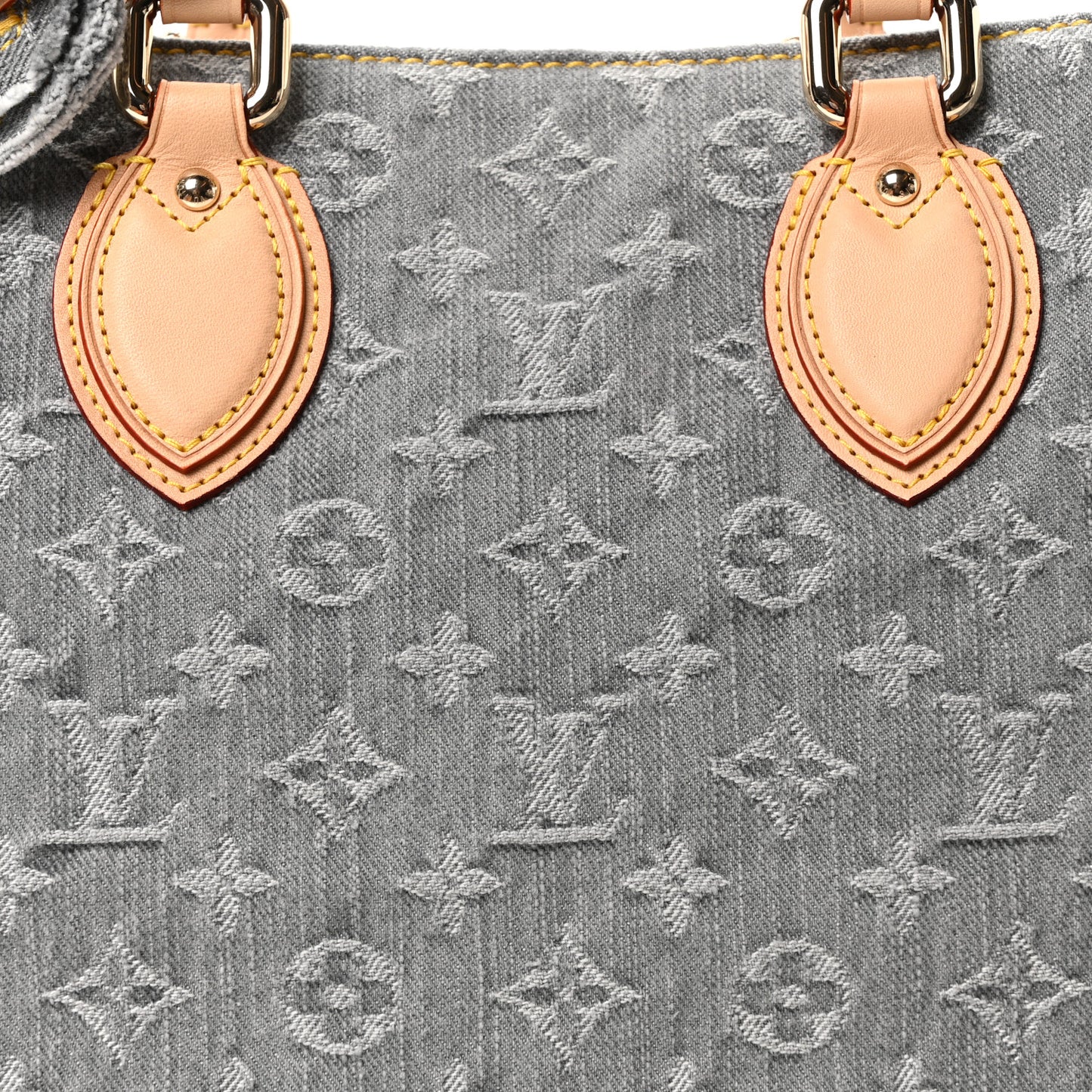 Monogram Denim Onthego MM Washed Gray