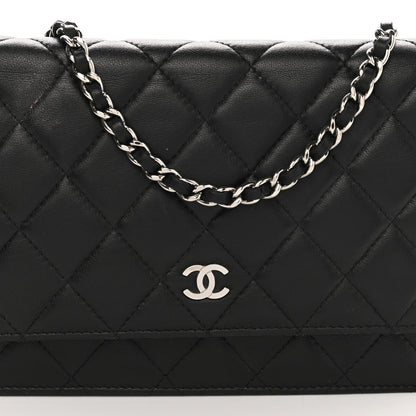 Chanel Lambskin Quilted Wallet On Chain WOC Black 9 of 14