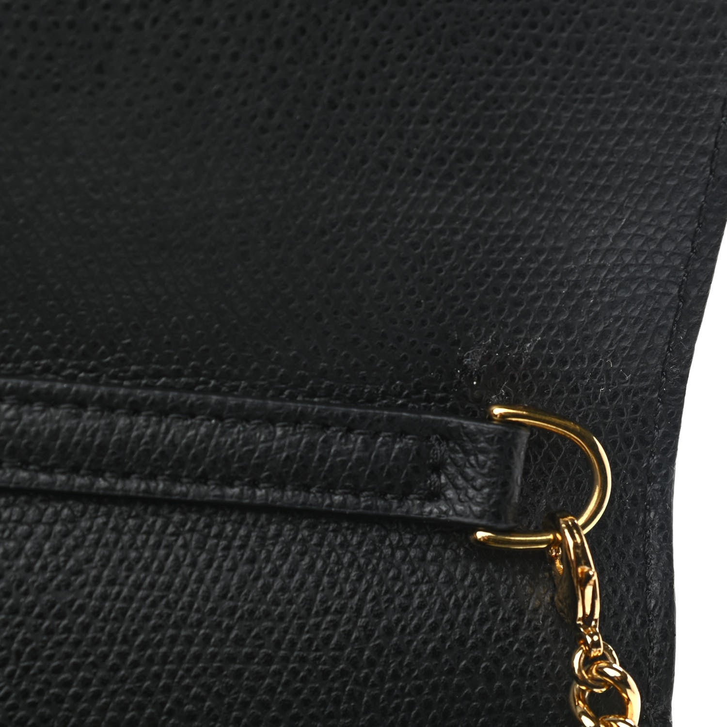 Fendi Vitello Cruise F is Fendi Bi-Color FF 1974 Embossed Medium Envelope Wallet On Chain Black Maya 10 of 14