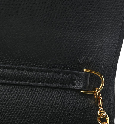 Fendi Vitello Cruise F is Fendi Bi-Color FF 1974 Embossed Medium Envelope Wallet On Chain Black Maya 10 of 14