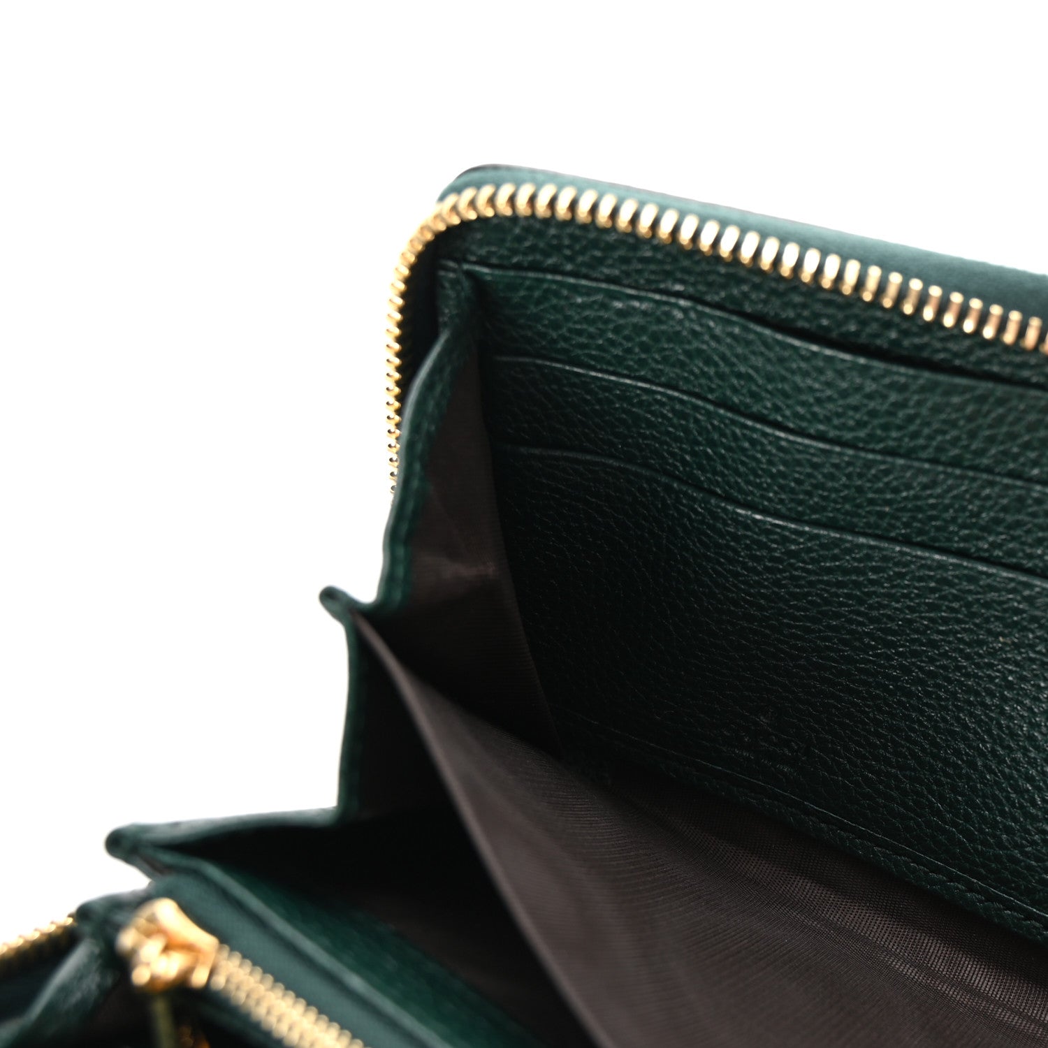 Gucci Grainy Calfskin Zumi Zip Around Wallet Vintage Green 6 of 7