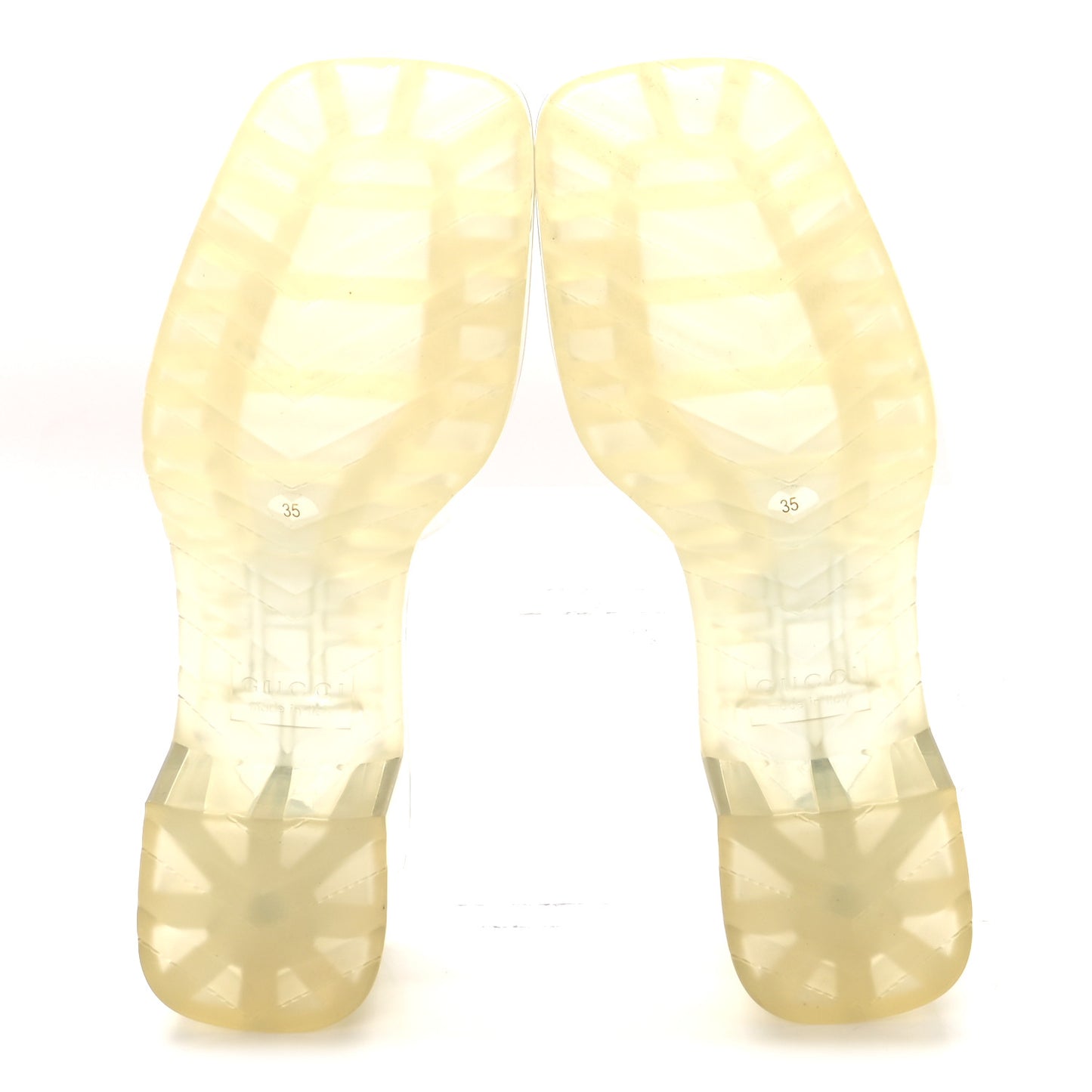 Rubber Gucci Logo Womens Platform 20/60mm Slide Sandals 35 Transparent