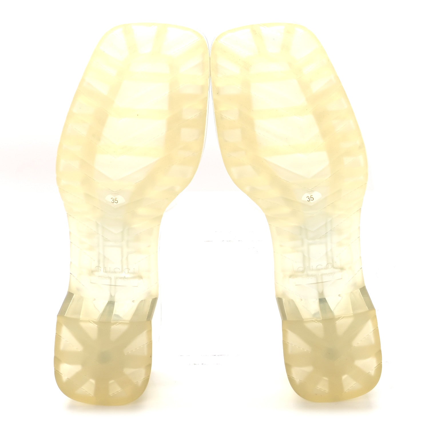 Gucci Rubber Gucci Logo Womens Platform 20/60mm Slide Sandals 35 Transparent 6 of 8