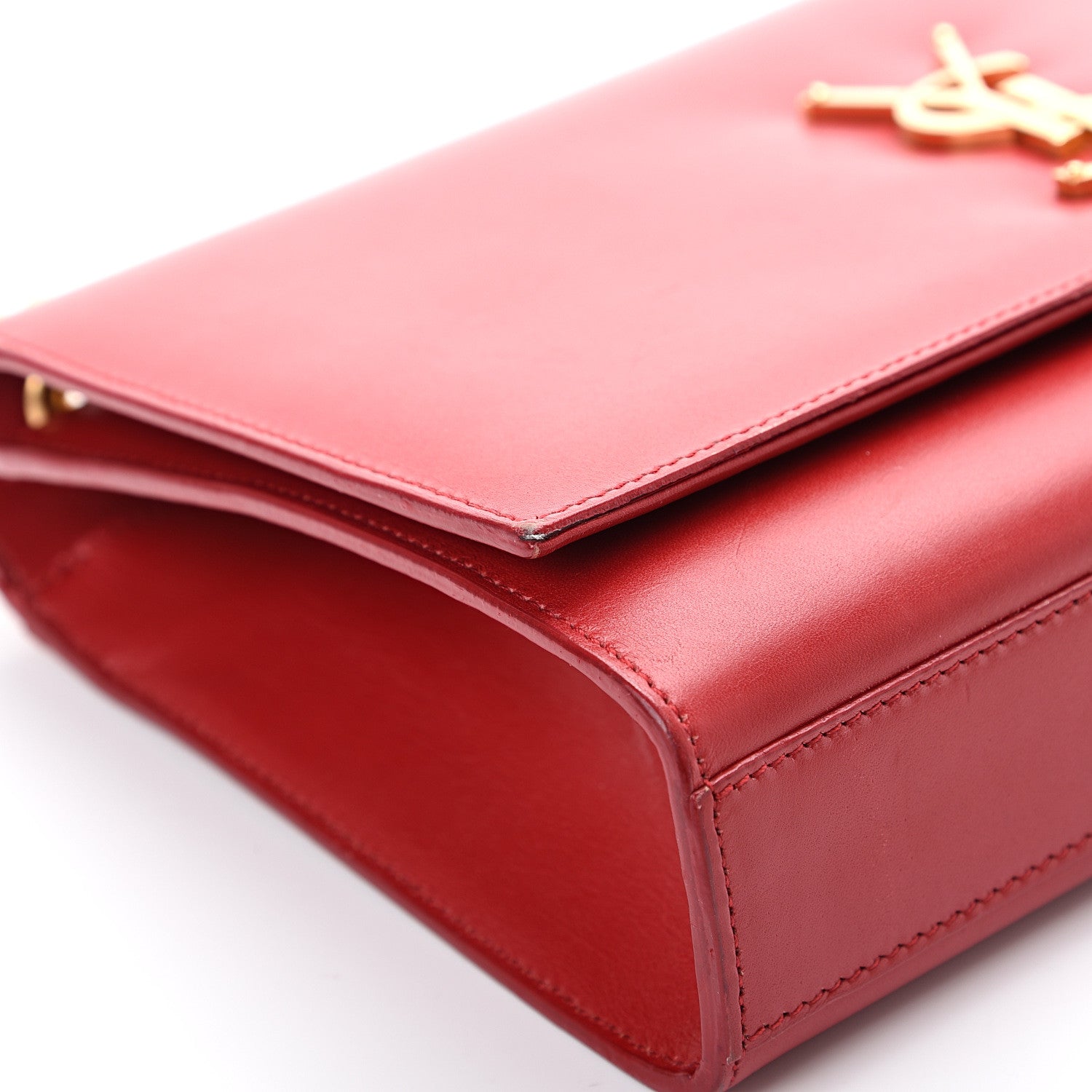 Saint Laurent Smooth Calfskin Medium Classic Monogram Kate Tassel Satchel Lipstick Red 13 of 19