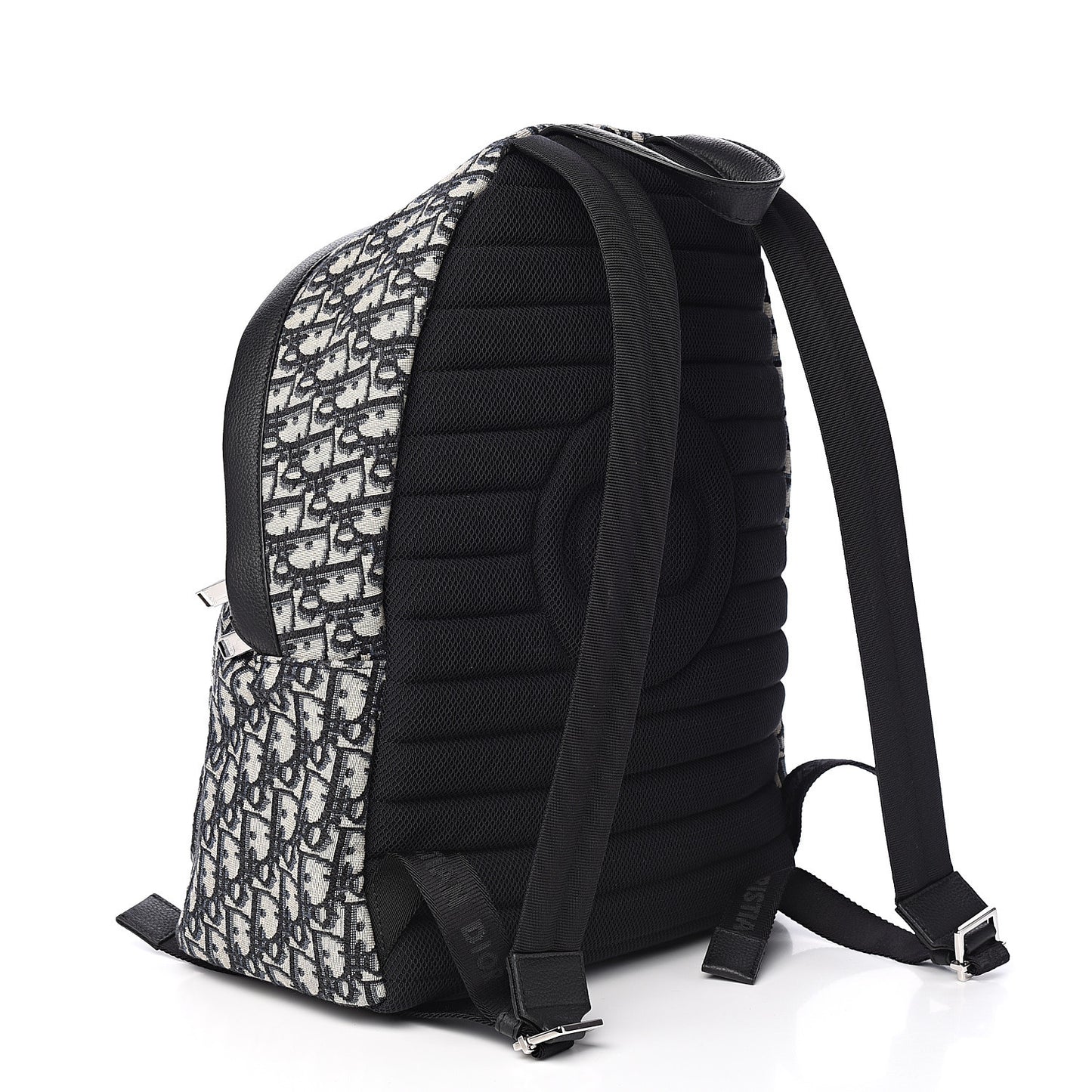 Oblique Calfskin Rider Backpack Beige Black