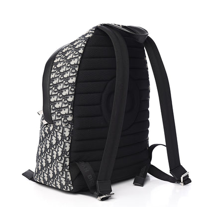 Christian Dior Oblique Calfskin Rider Backpack Beige Black 2 of 8