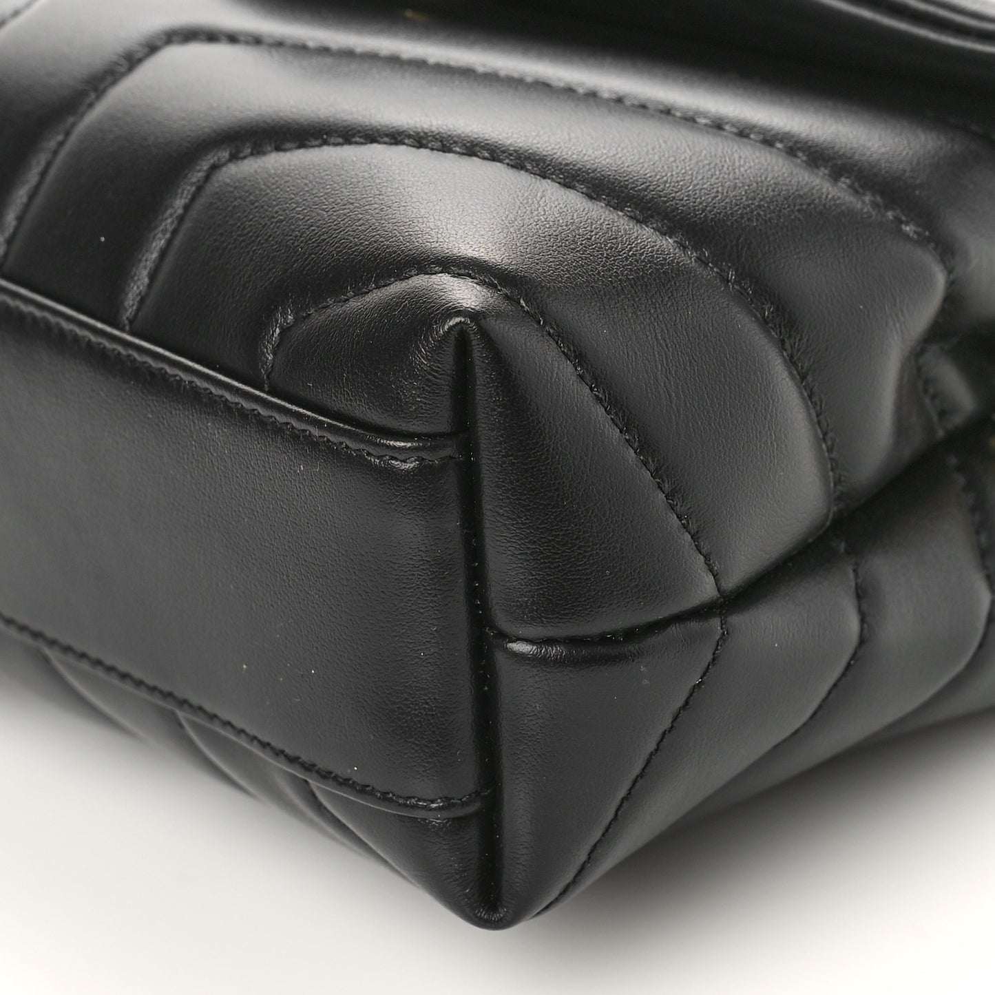 Calfskin Y Quilted Monogram Toy Loulou Crossbody Bag Black
