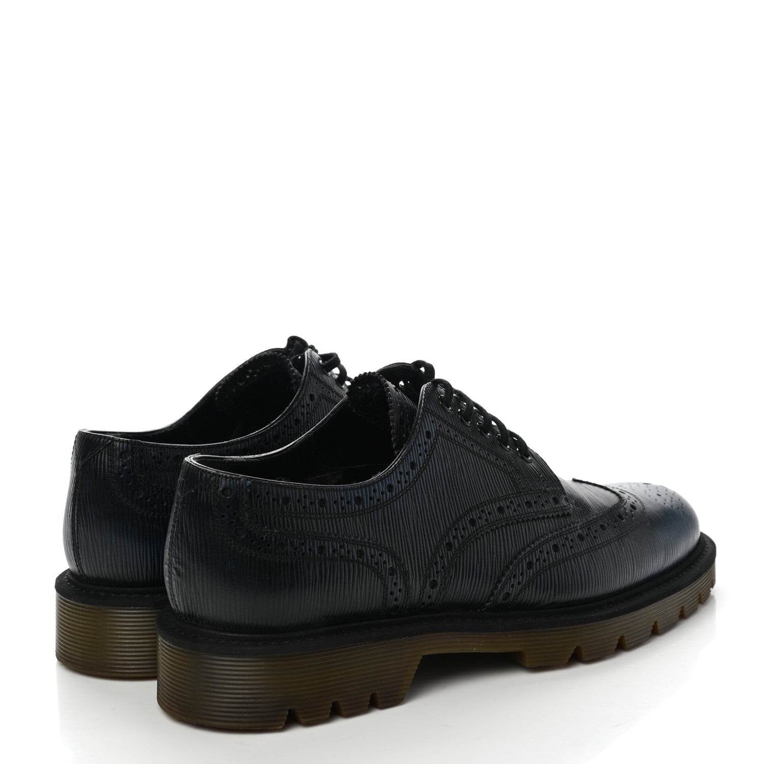 Louis Vuitton Epi Mens Voltaire Derby Shoes 7 Black Blue 4 of 8