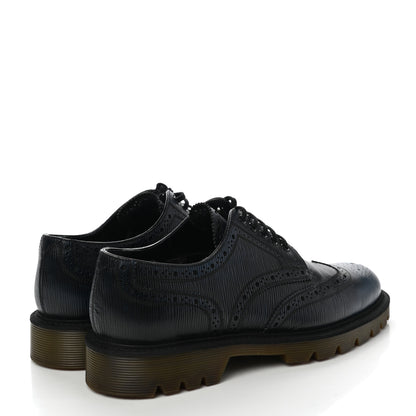 Louis Vuitton Epi Mens Voltaire Derby Shoes 7 Black Blue 4 of 8