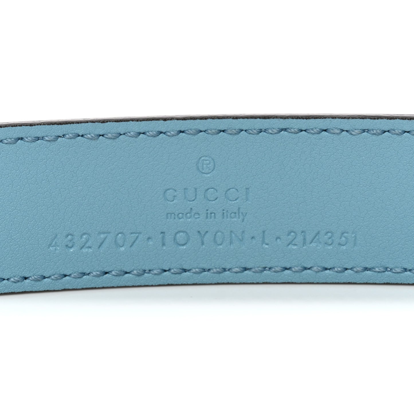 Calfskin Kids Double G Belt L Blue