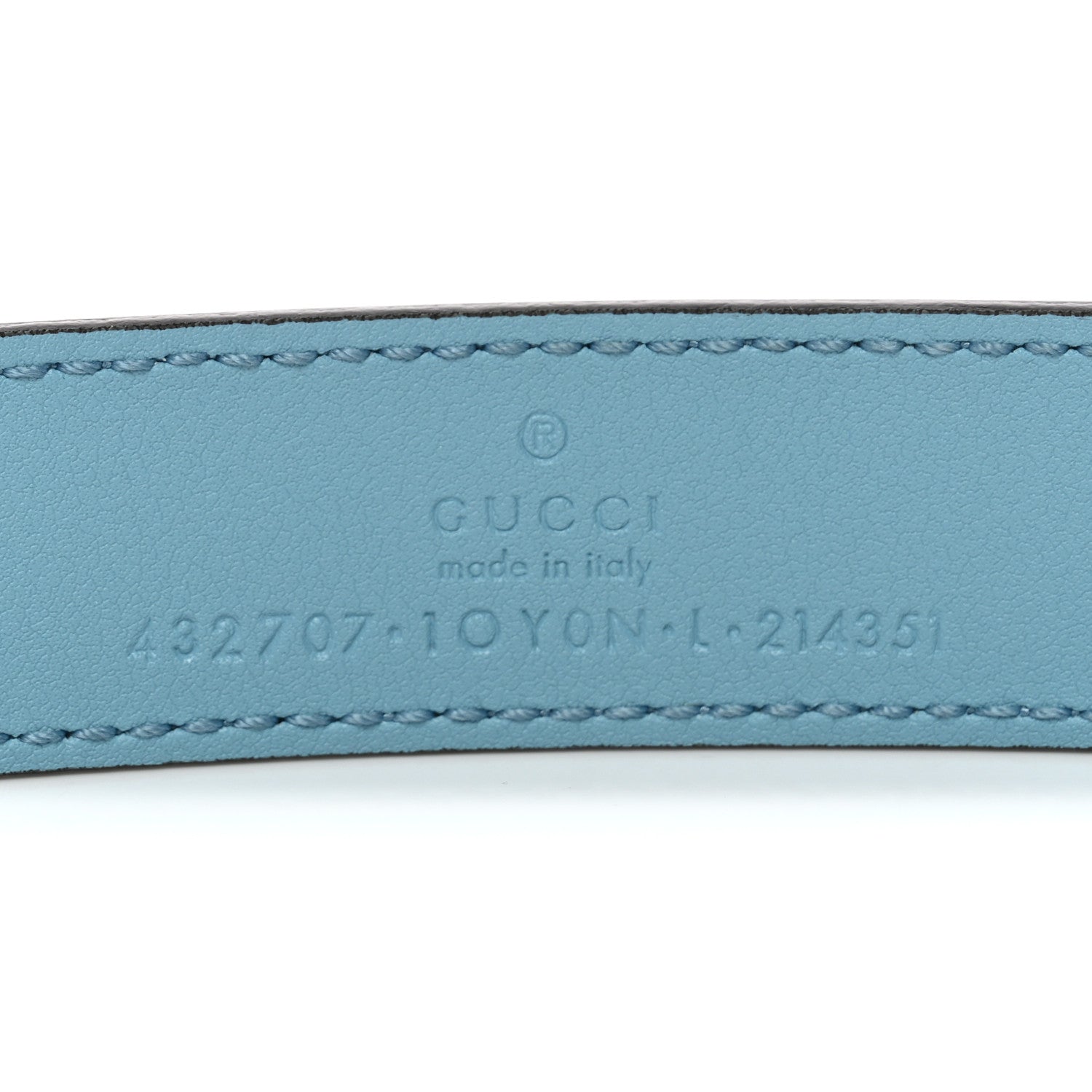 Gucci Calfskin Kids Double G Belt L Blue 4 of 5